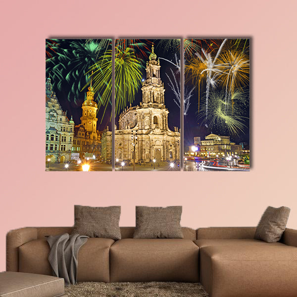 Beautiful bright colorful city landscape in Dresden, Germany wall art