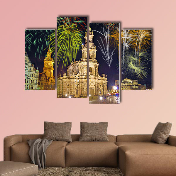 Beautiful bright colorful city landscape in Dresden, Germany wall art