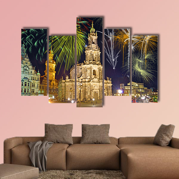 Beautiful bright colorful city landscape in Dresden, Germany wall art