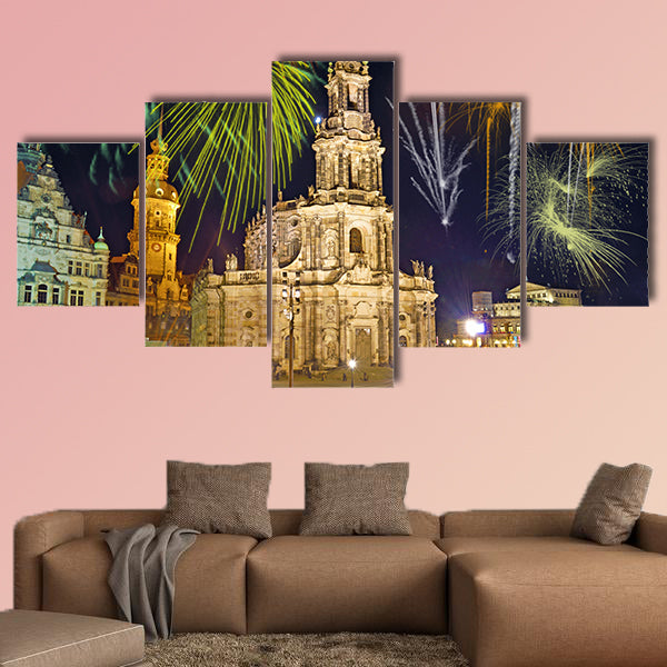 Beautiful bright colorful city landscape in Dresden, Germany wall art
