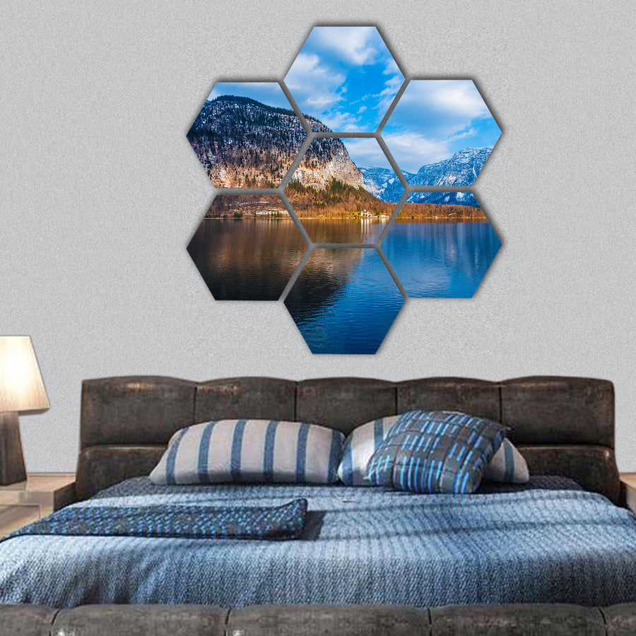 Beautiful lake and mountains , Austria hexagonal canvas wall art