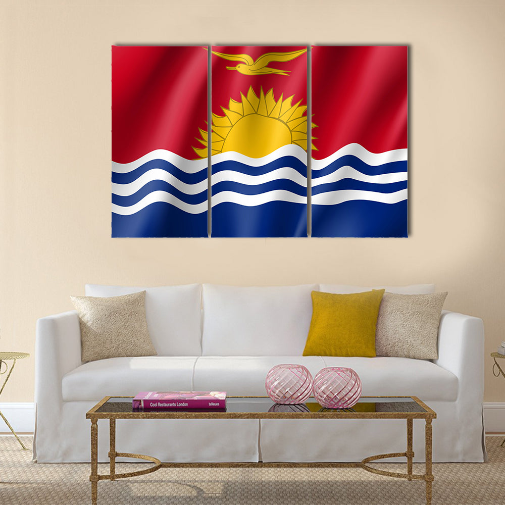 National Flag of State Kiribati Multi Panel Canvas Wall Art