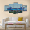 Cargo ship at container handling gantry crane Multi panel canvas wall art