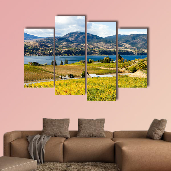 View of grape vineyards overlooking Skaha Lake between Penticton wall art