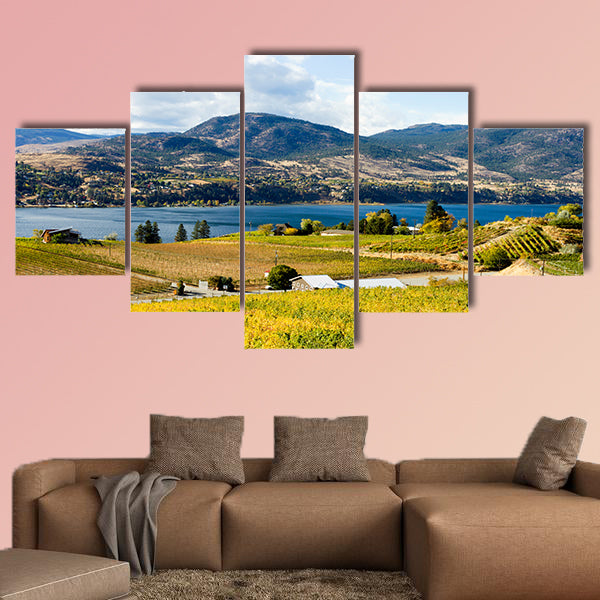 View of grape vineyards overlooking Skaha Lake between Penticton wall art