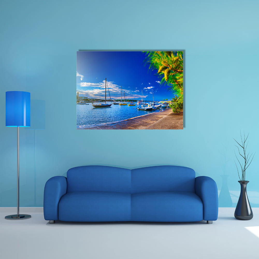 Old Town Of Krk On The Island Of Krk In Croatia Multi Panel Canvas Wall Art