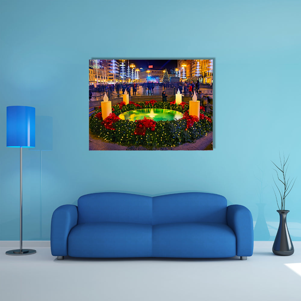 A Beautifully Decorated Night Scene Multi Panel Canvas Wall Art