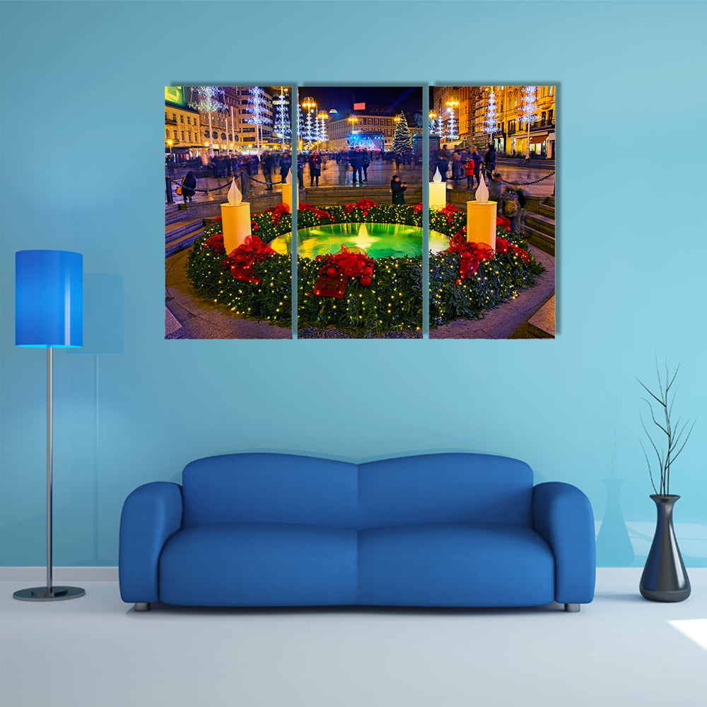 A Beautifully Decorated Night Scene Multi Panel Canvas Wall Art