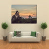 Red sunset over the rain forest Multi Panel Canvas Wall Art