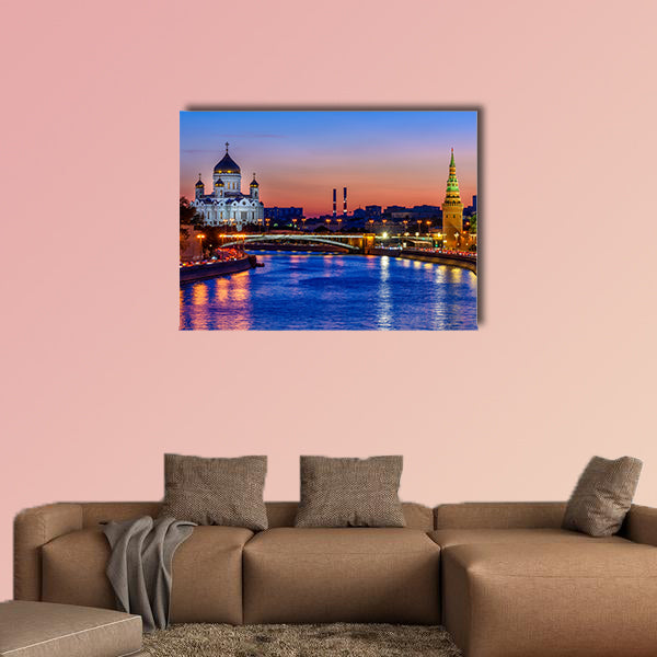 Sunset view of Cathedral of Christ the Savior in Moscow, Russia wall art