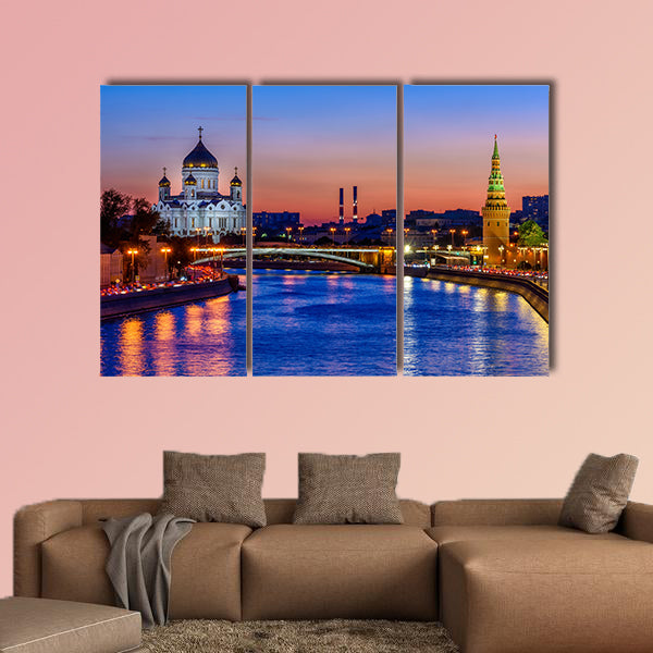 Sunset view of Cathedral of Christ the Savior in Moscow, Russia wall art