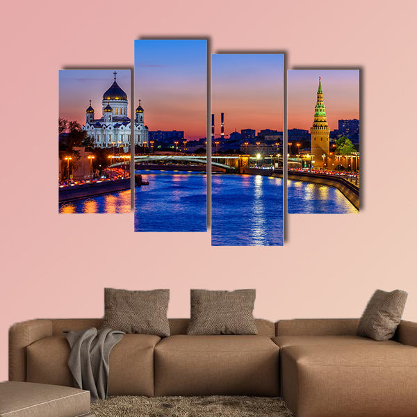 Sunset view of Cathedral of Christ the Savior in Moscow, Russia wall art