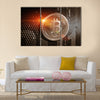 Virtual cryptocurrency Bitcoin multi panel canvas wall art