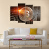 Virtual cryptocurrency Bitcoin multi panel canvas wall art