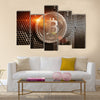 Virtual cryptocurrency Bitcoin multi panel canvas wall art