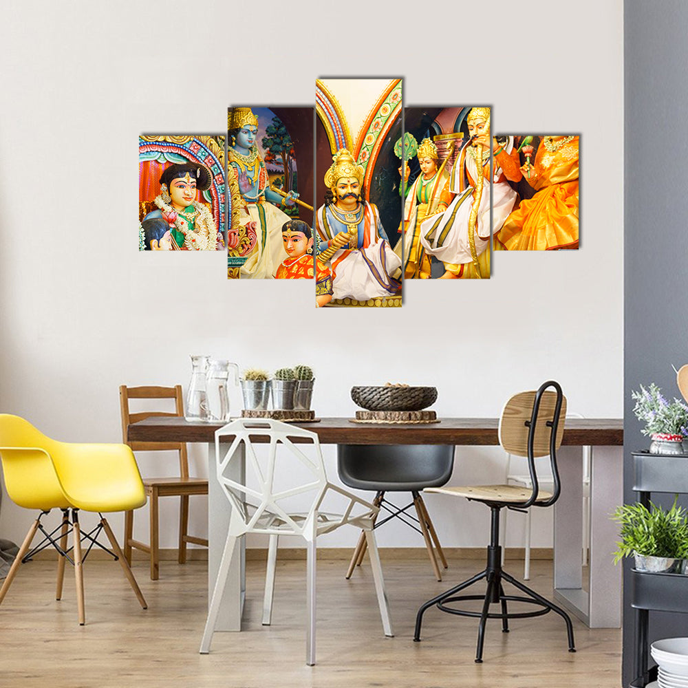 Hindu Goddess Statue Religious Concept, A Close Up Multi Panel Canvas Wall Art