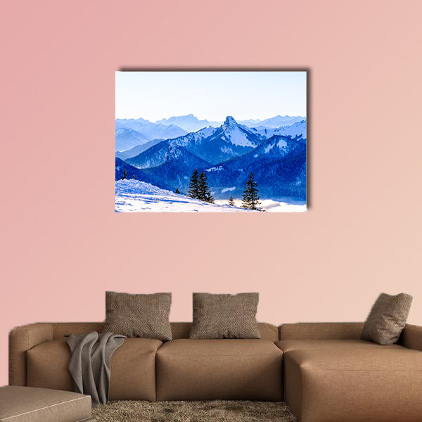 View from Walberg Mountain near tegernsee multi panel canvas wall art