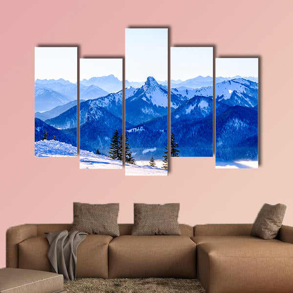 View from Walberg Mountain near tegernsee multi panel canvas wall art