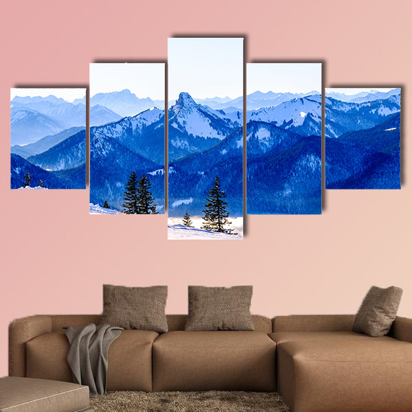 View from Walberg Mountain near tegernsee multi panel canvas wall art
