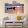 fisherman fishing in Kaliganga River Dhaka Multi panel canvas wall art