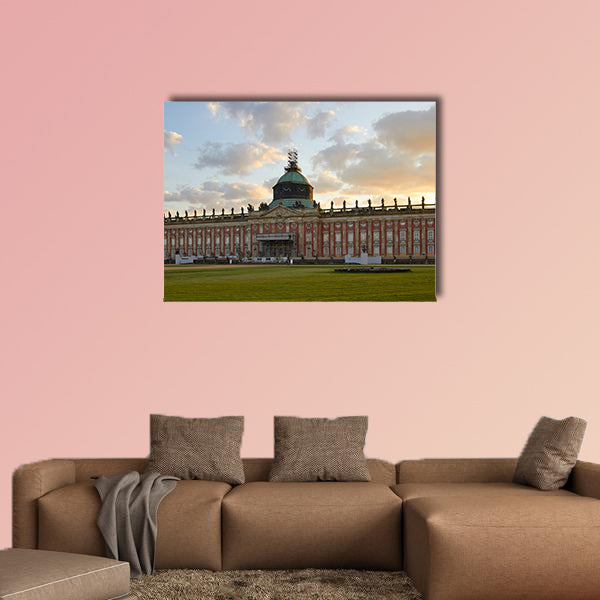 The New Palace (Neues Palais) at sunset multi panel canvas wall art