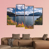 View to Bolboci Lake and the damb with Carpathian Mountains wall art