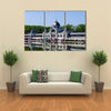 Building in Budapest with its Reflection in the water Multi Panel Canvas Wall Art