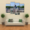 Building in Budapest with its Reflection in the water Multi Panel Canvas Wall Art