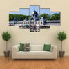 Building in Budapest with its Reflection in the water Multi Panel Canvas Wall Art