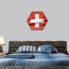 Flag of Switzerland hexagonal canvas wall art