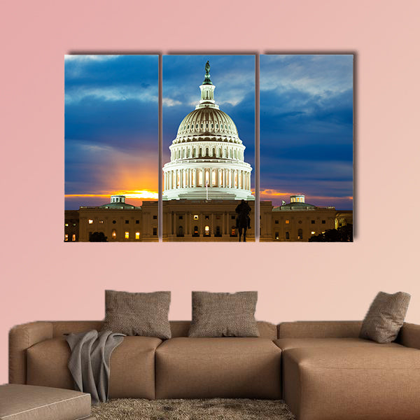 United States Capitol Building in Washington DC multi panel canvas wall art