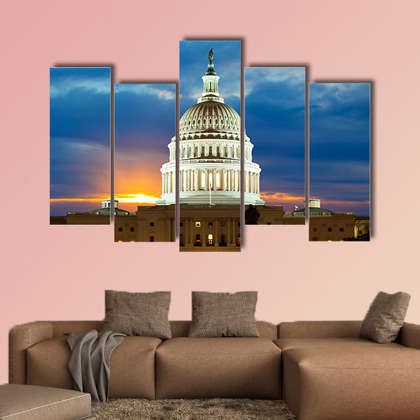 United States Capitol Building in Washington DC multi panel canvas wall art