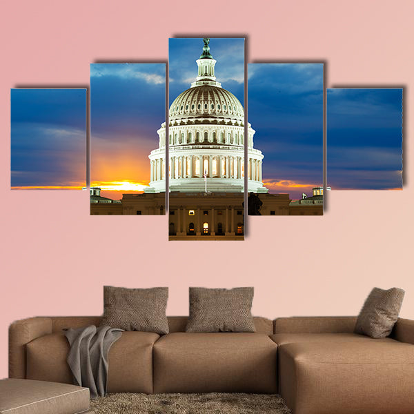 United States Capitol Building in Washington DC multi panel canvas wall art