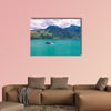 View of Thun Lake with cruise ship from Spiez village, Switzerland wall art