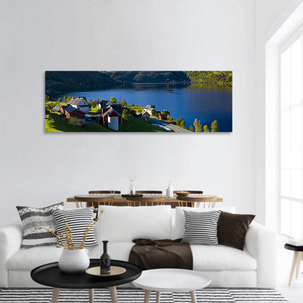Lake Granvin Vatne, Norway panoramic canvas wall art