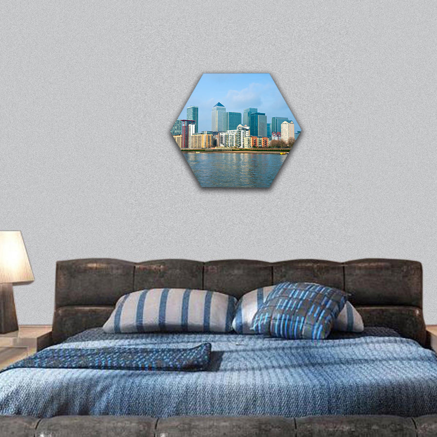 Canary Wharf, London, UK hexagonal canvas wall art
