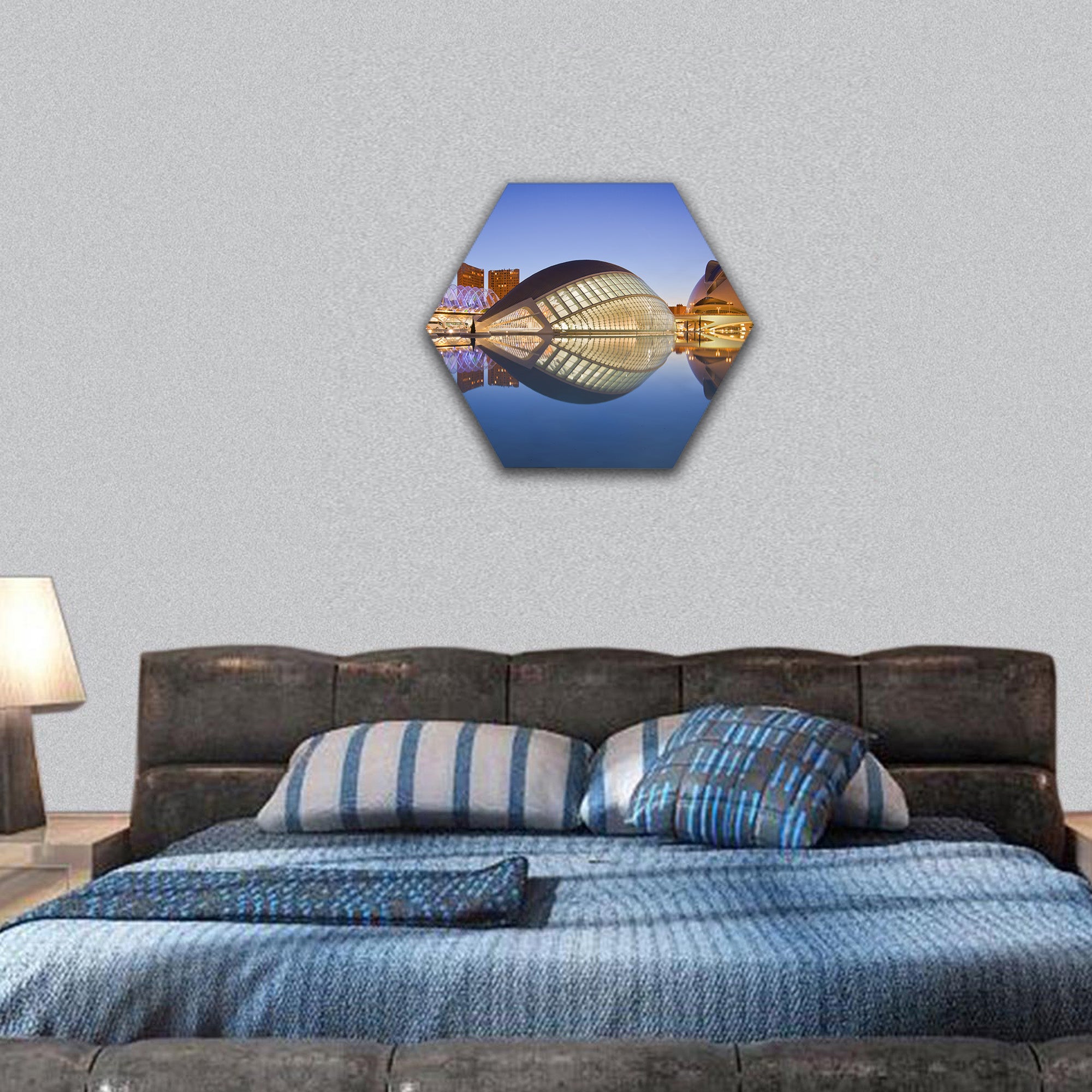 Valencia's City of Arts and Science Museum hexagonal canvas wall art