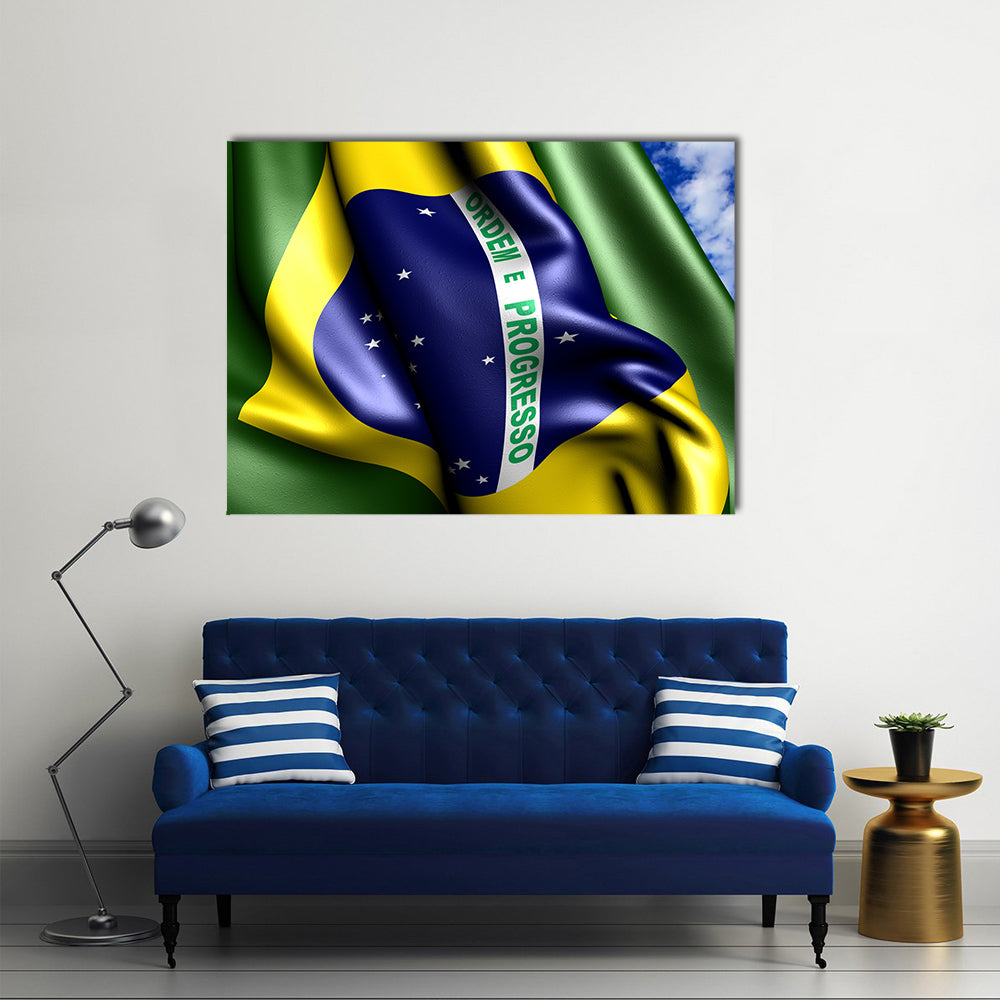 Flag Of Brazil Multi Panel Canvas Wall Art