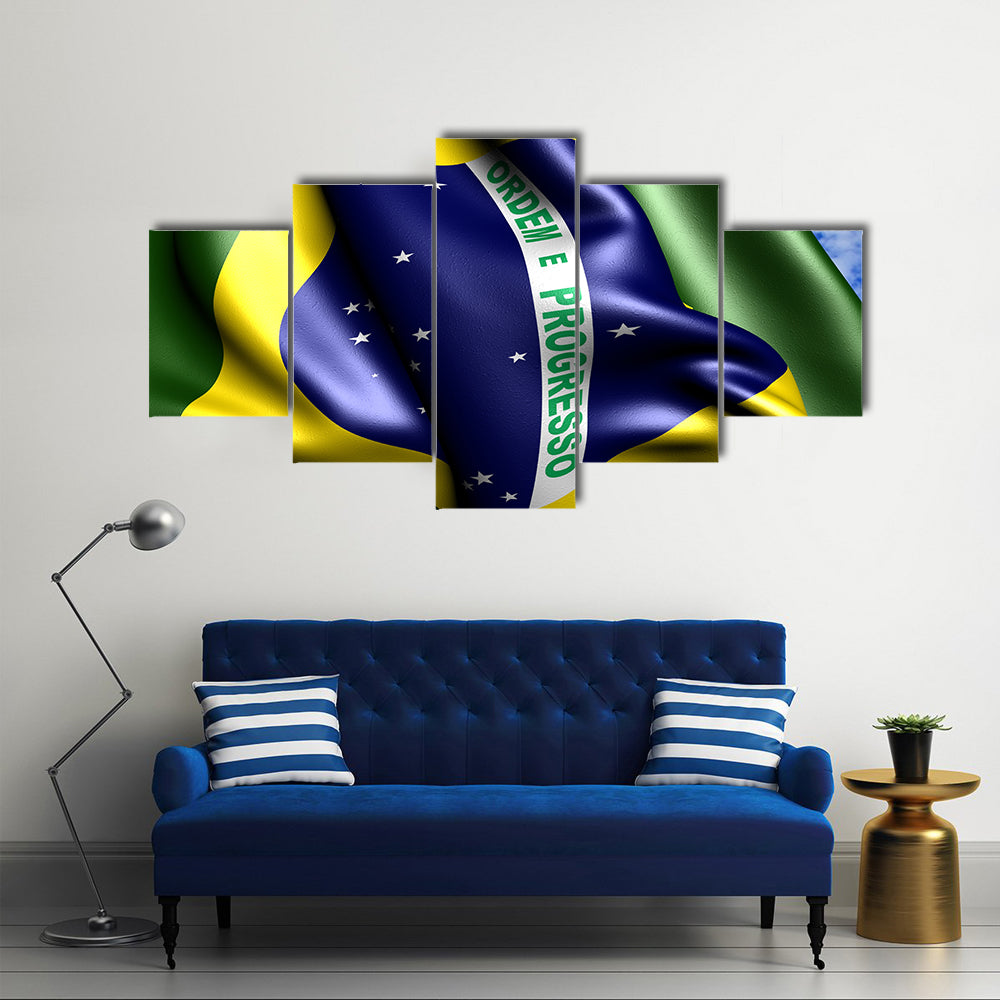 Flag Of Brazil Multi Panel Canvas Wall Art