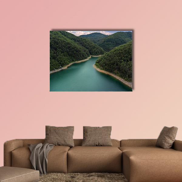 lake in the mountain bird eye view, drone photography