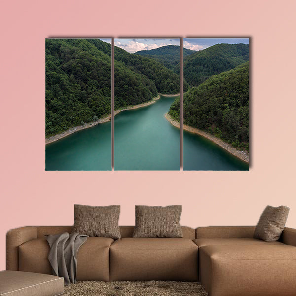 lake in the mountain bird eye view, drone photography