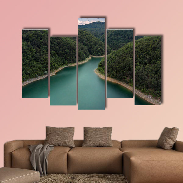 lake in the mountain bird eye view, drone photography