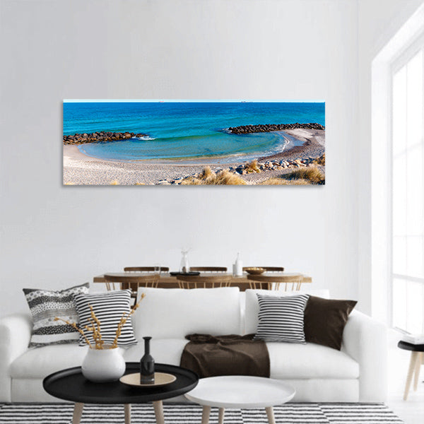 The beach at Skagen panoramic canvas wall art