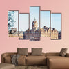 Street view of Historic Old Town Houses in Edinburgh multi panel canvas wall art