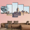 Street view of Historic Old Town Houses in Edinburgh multi panel canvas wall art