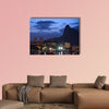 View of botafogo cove with Christ Redeemer in the background at dusk multi panel canvas wall art