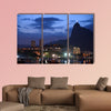 View of botafogo cove with Christ Redeemer in the background at dusk multi panel canvas wall art