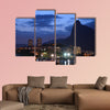 View of botafogo cove with Christ Redeemer in the background at dusk multi panel canvas wall art