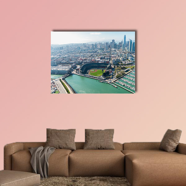 Aerial view of San Francisco skyline multi panel canvas wall art