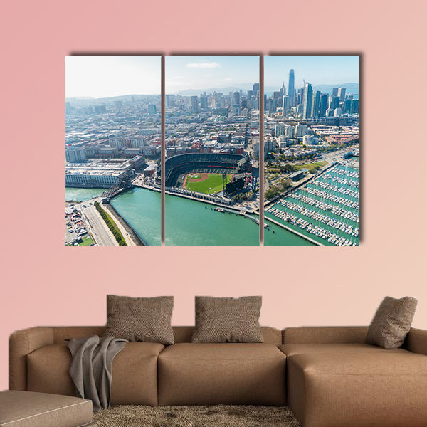 Aerial view of San Francisco skyline multi panel canvas wall art